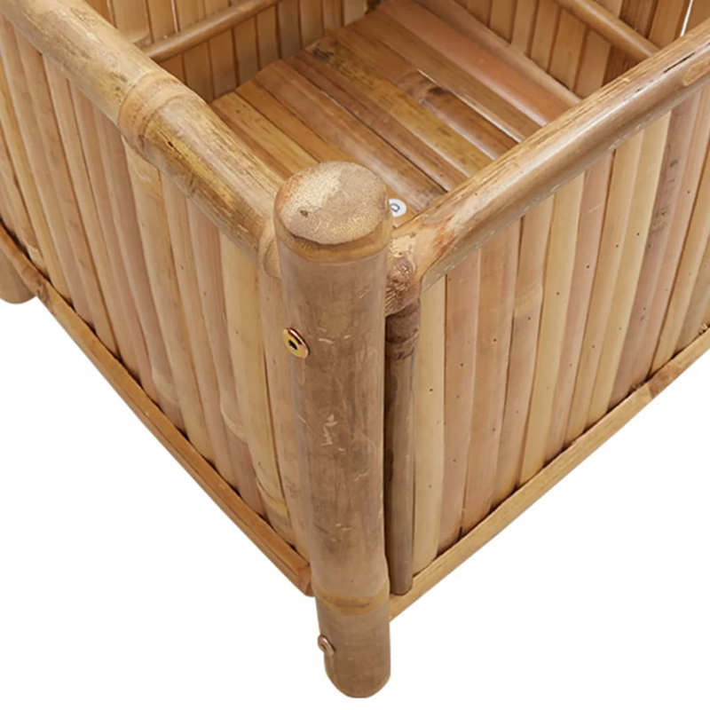 Bayou Breeze Planter 15.7"X15.7"X31.5" Bamboo, 19.7" H x 19.7" W x 19.7" D