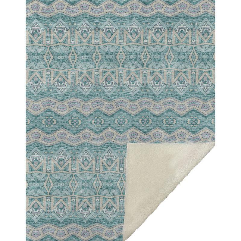 Jeté marocain Addison Sherpa ASB909, Sarcelle