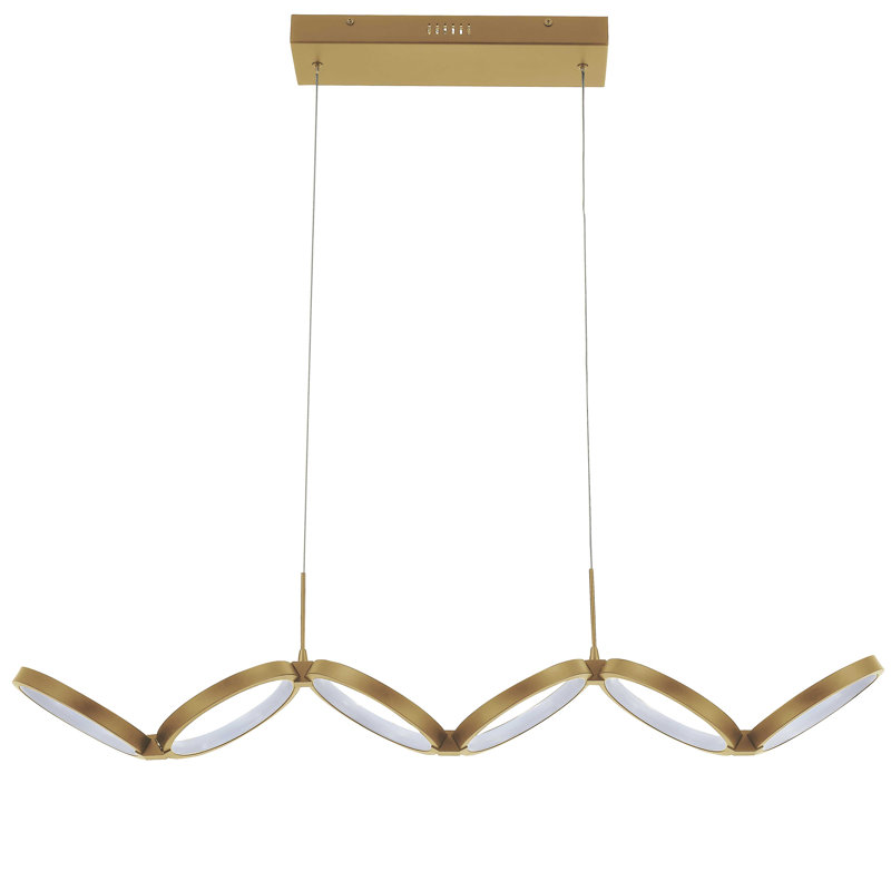 Faheemah 1 - Light LED Single Pendant, Aged Brass