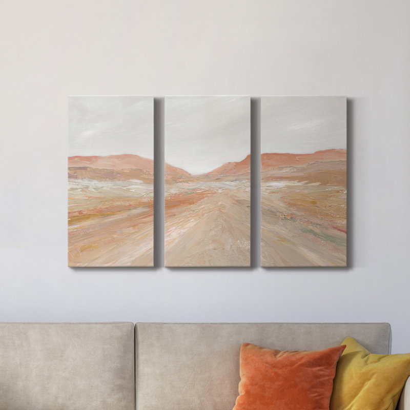 «Road to Sedona», peinture sur toile tendue 3 pièces, H 36 po x l 72 po x P 1 po