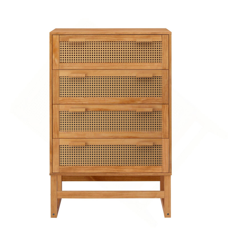 Commode à panneau, coffre de rangement vertical en bois clair