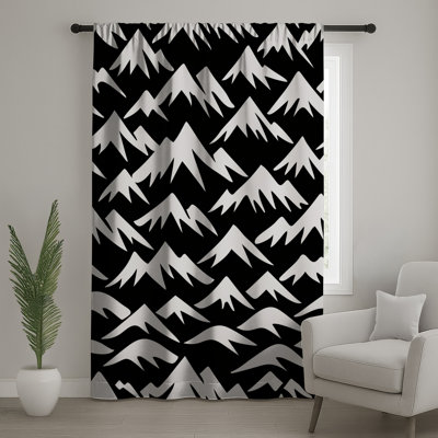 Rideaux de fenêtre noirs et blancs, rideaux transparents et occultant - 1 panneau