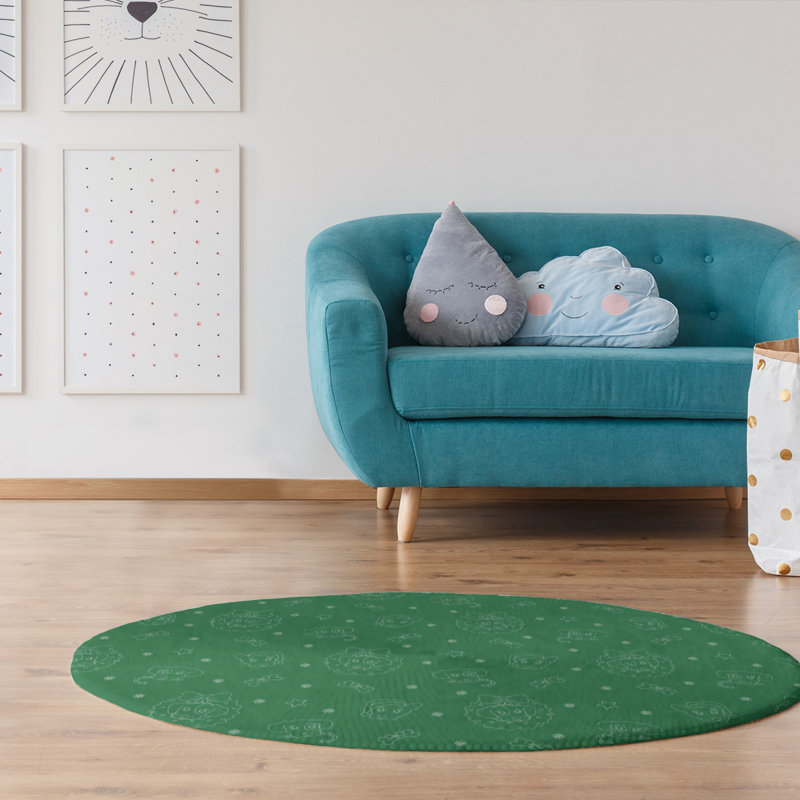 Chenille Indoor Rug, Round 5'