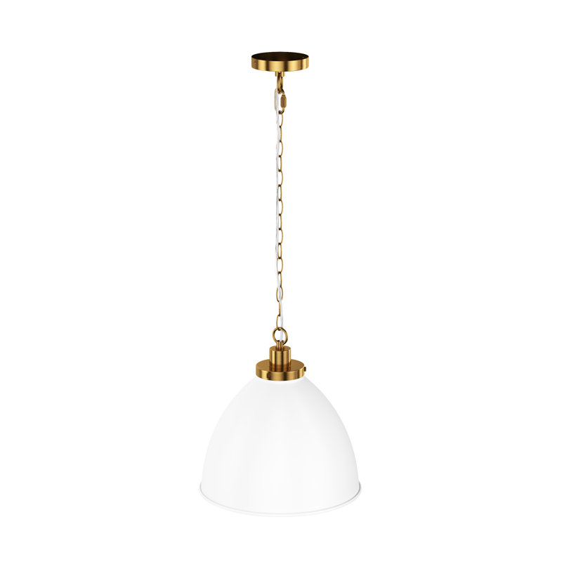 Jafruddin 1-Light White Finish Dimmable Pendant Light