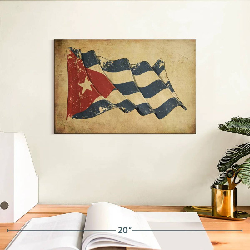 Drapeau cubain Borges, H 8 po x l 12 po