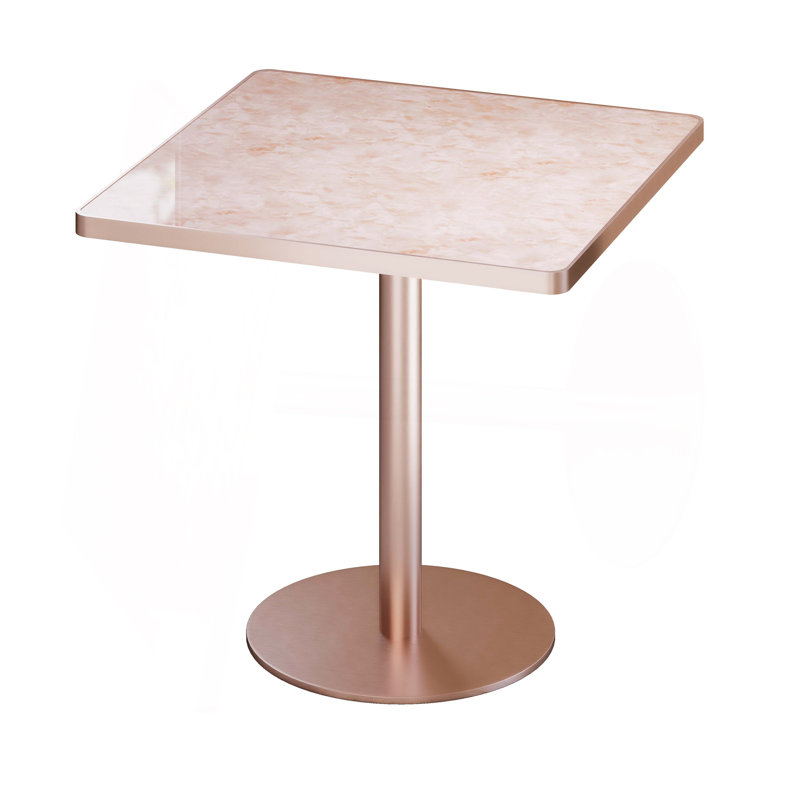 Table de salle à manger carrée moderne 31,5 po Tulip, Pink,Rose Gold