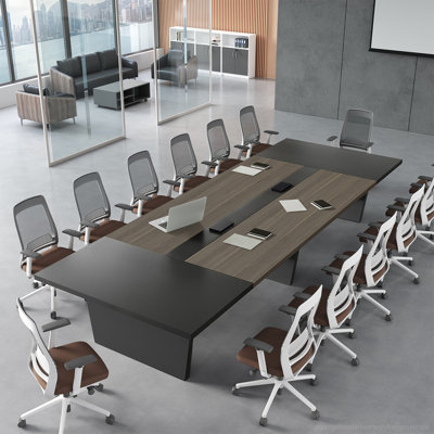 Modern Executive Ergonomic Conference Table With Cable Management And Versatile Design by Inbox Zero