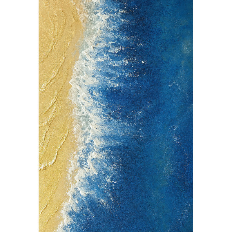 «Ocean Whisper - Coastal Beach», art mural sur toile tendue, H 24 po x l 16 po