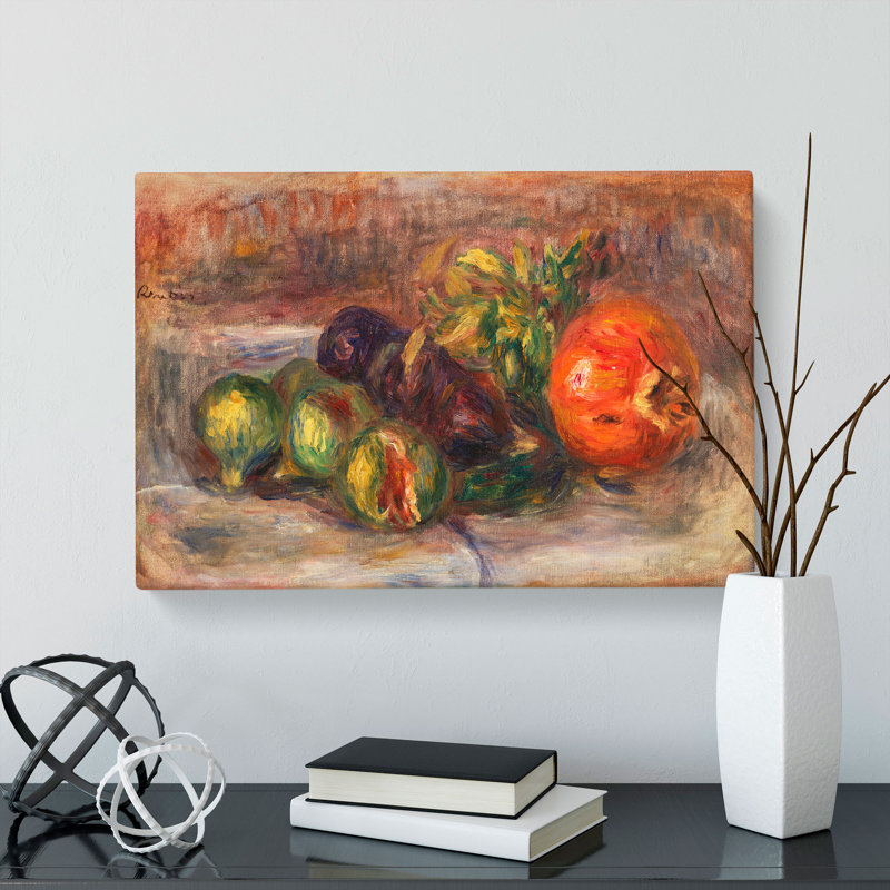Pomegranate And Figs by Pierre-Auguste Renoir - Wrapped Canvas Painting, 60cm H x 91cm W x 3cm D