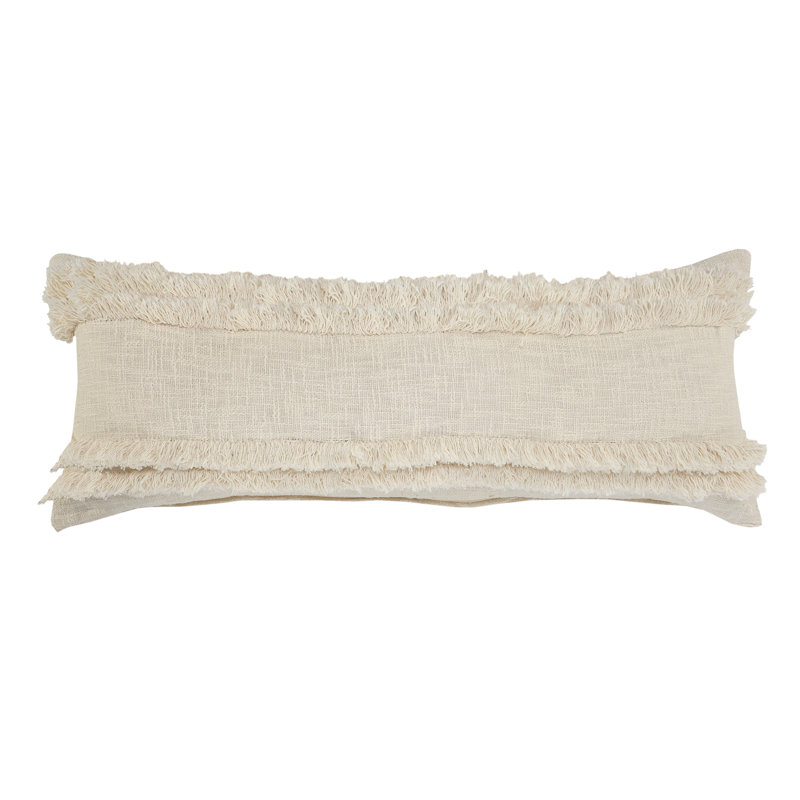 Coussin décoratif 100% coton à franges Coastal, H 12 po x l 30 po, Polyester