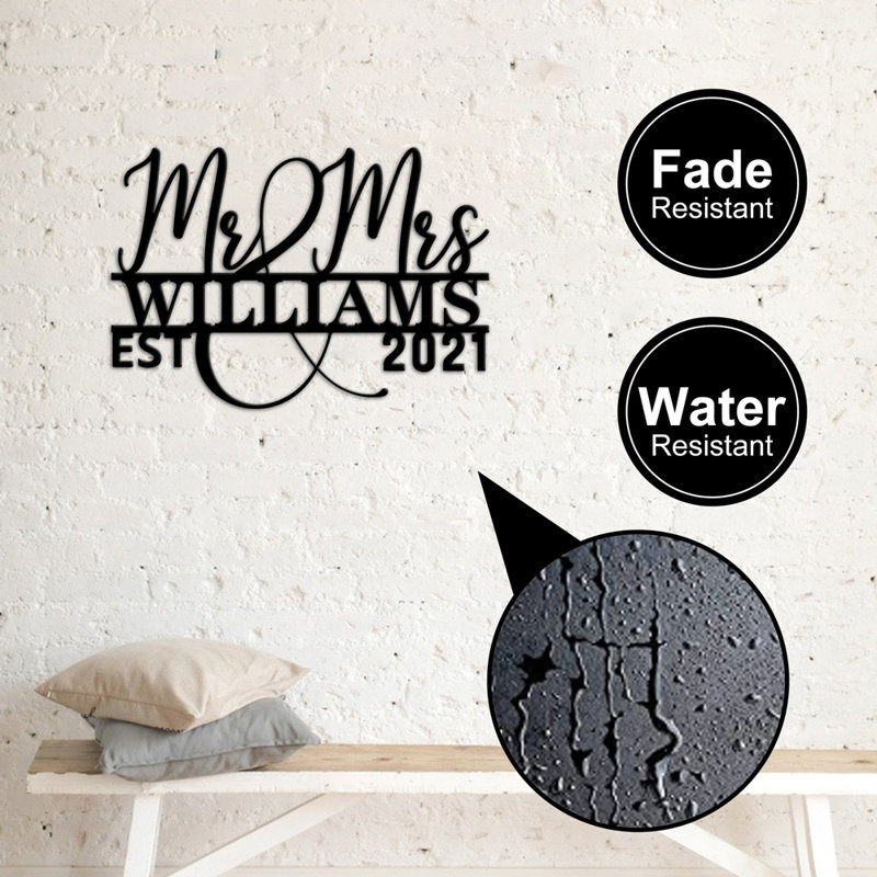 Camorah Water Resistant Steel Text & Numbers Wall Decor