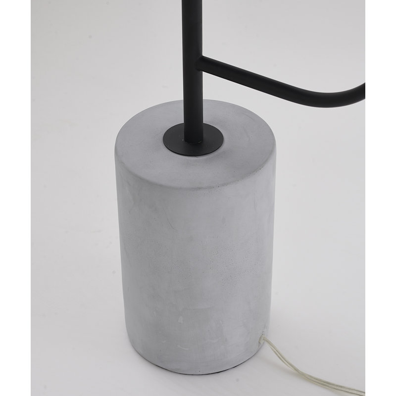 Thiele 1-Light Black Floor Lamp with Cement Base
