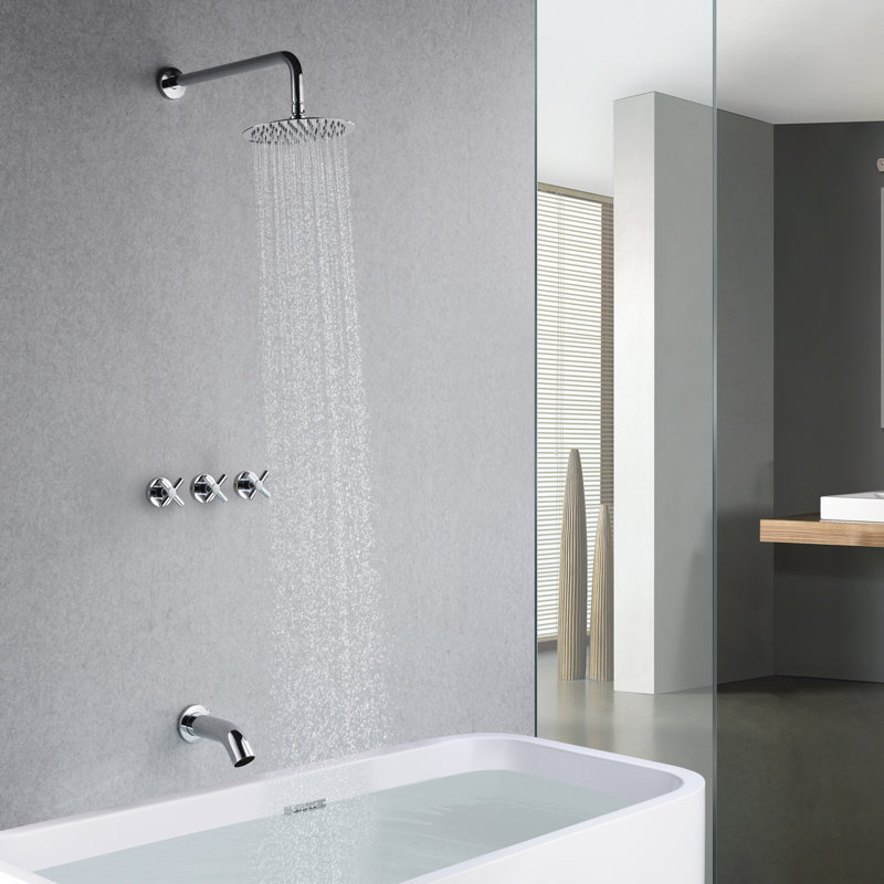 Complete Shower System with Rough in-Valve, Chrome