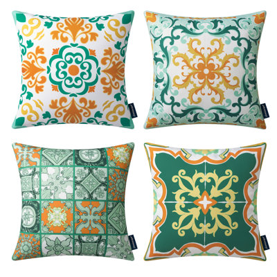 Housse de coussin extérieur imperméable et insert, coussin décontracté imprimé