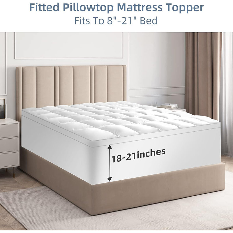 Americus 3'' Mattress Topper, White, Queen