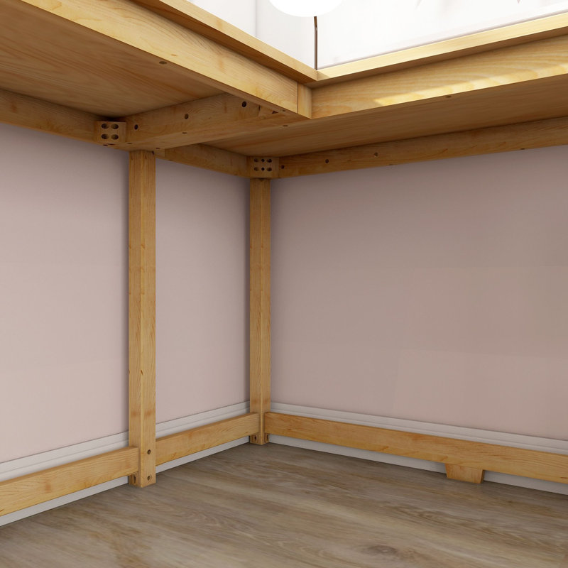 Peytin Corner Desk W/ Shelves, Natural