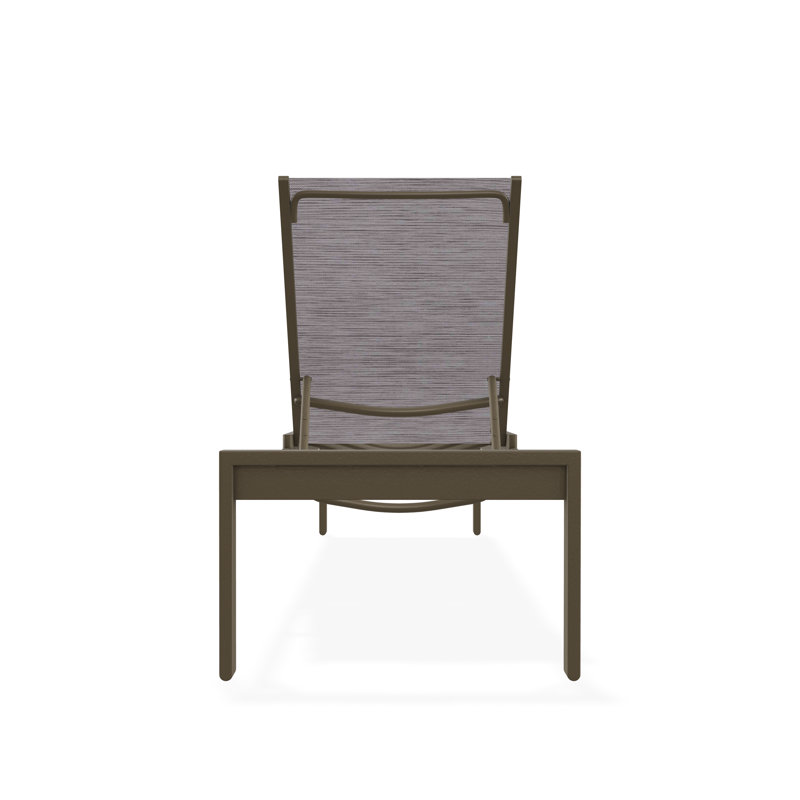 Kendall Sling Lay-flat Stacking High Bed Armless Chaise, Fossil, Beachwood