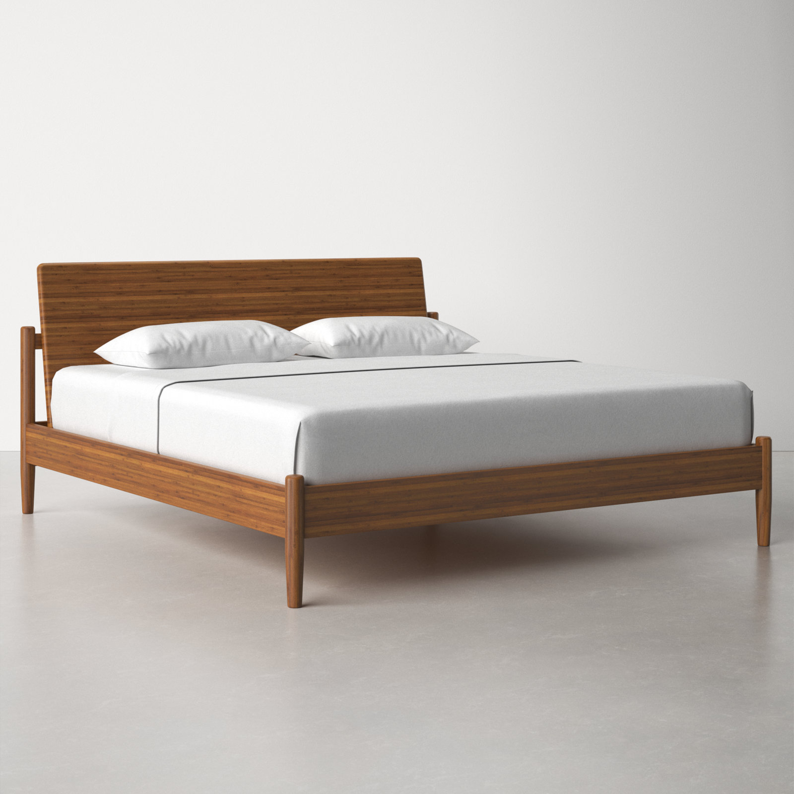 Benji Solid Wood Bed, King, Amber