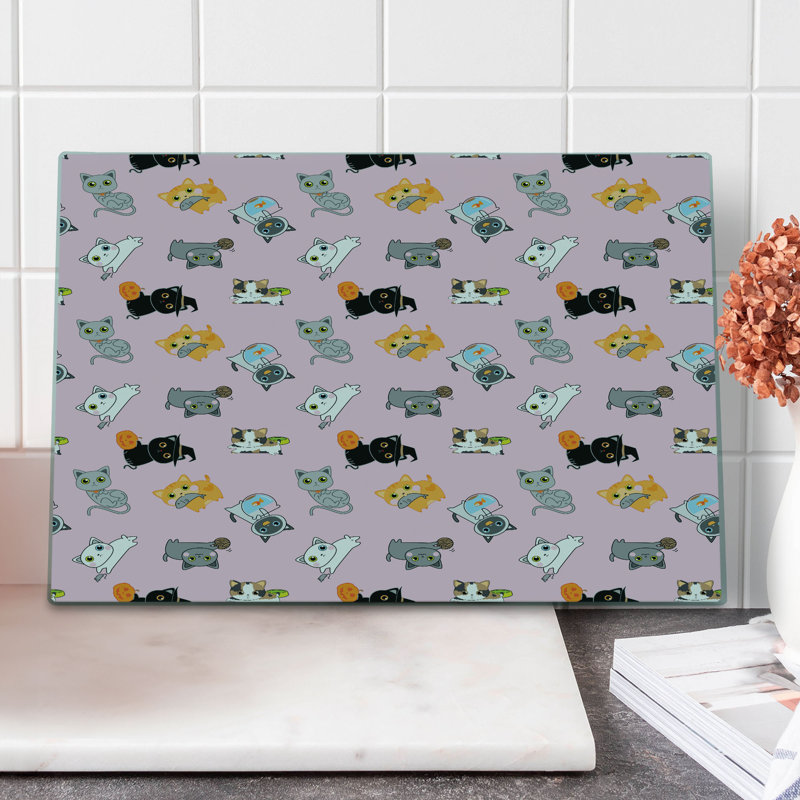 Multicolore planche à découper pour chat Ambesonne
