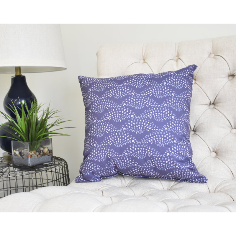 Purple Geometric Floral Square Decorative Throw Pillow