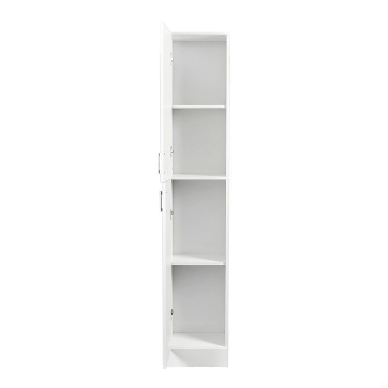 Armoire autoportante avec tablettes réglables et deux portes, Blanc