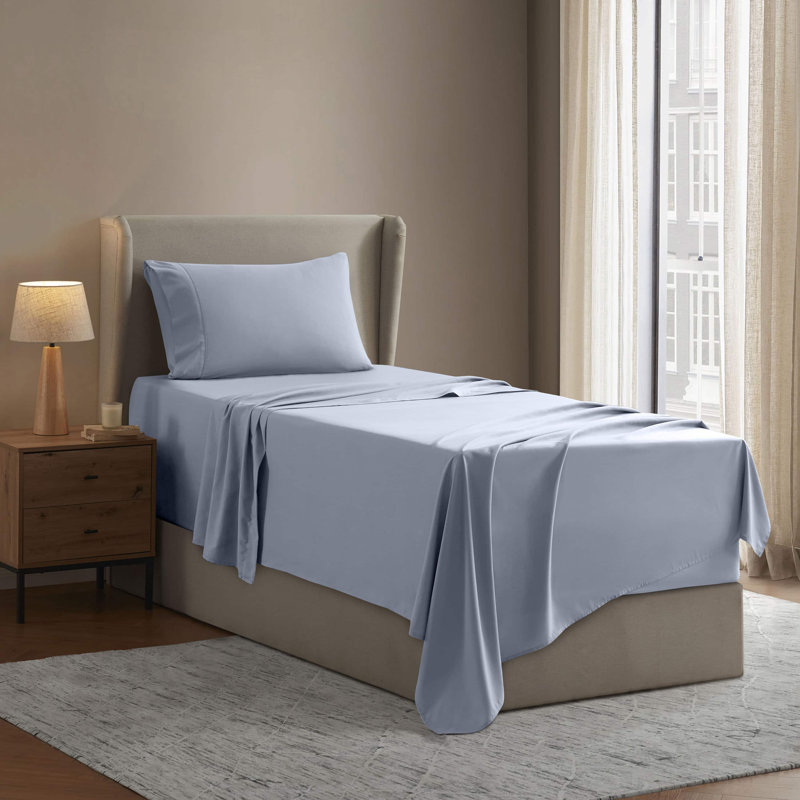 Luxury Collection Classic Smooth Thread Sheet Set, Twin, Summit Blue
