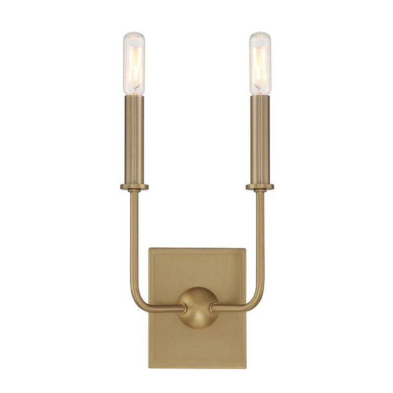 Treyvion Metal Candle Wall Light in Brass, Brass