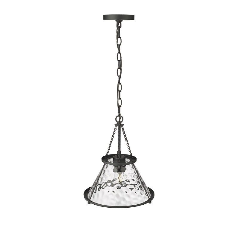 Luminaire suspendu à 1 lumière Julianny, Noir mat