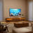 86.6" Modern Walnut TV Stand With Multi-Zone Storage And Built-In RGB LED