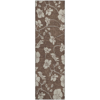 Premium Machine Washable Diskin AMF1032 Floral Rug