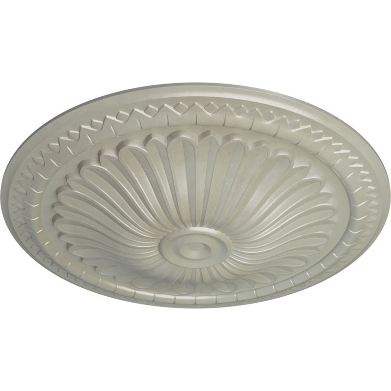Médaillon de plafond classique Endurathane, DO 13 1/4 po x P 1/2 po (pour auvents jusqu'à 4 1/8 po), finition craquelée de bière racinaire peinte à la main