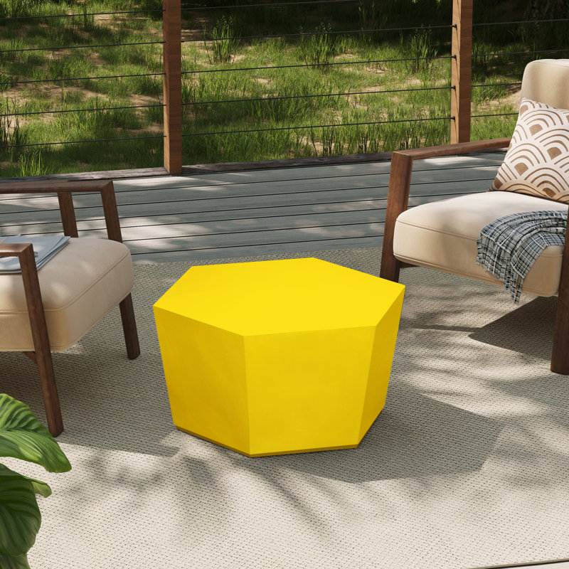 Table basse hexagonale 28 po, Jaune