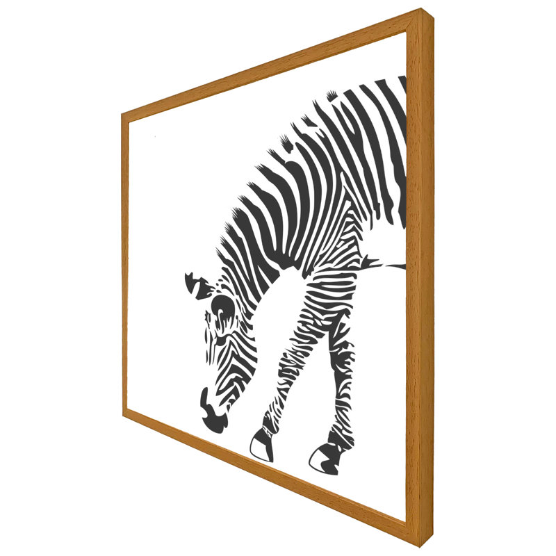 Lofties Zebra - Single Picture Frame Print, 51cm H x 51cm W x 4cm D, Oak Framed