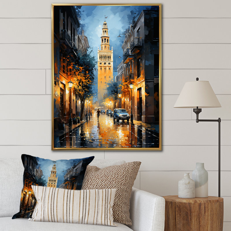 Giralda I, Espagne, Espagne - impression, H 32 po x l 24 po x P 1 po, Cadre flottant doré