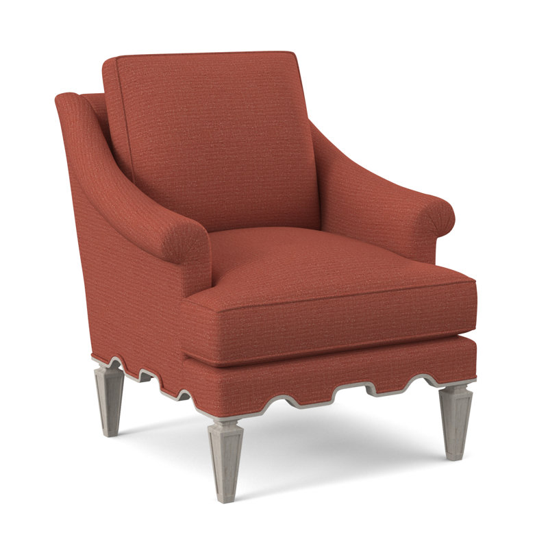 Palm Upholstered Armchair, Bisque, Venice Navy 100% Polyester