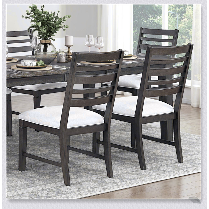 Ensemble de 2 chaises d'appoint de style classique avec finition espresso foncé et siège rembourré en bois, élégantes et confortables
