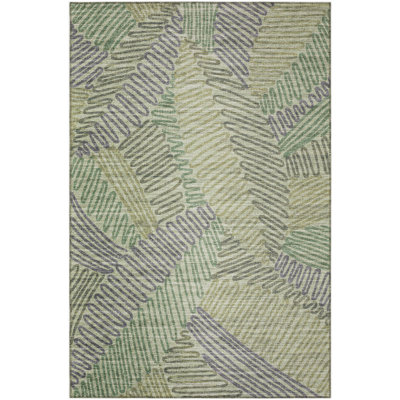 Chenille Washable Abstract Indoor / Outdoor Rug