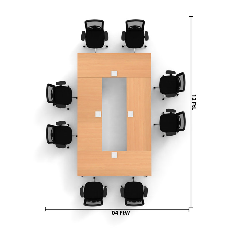 Rectangle 8 Person Flip Top 72'' L Modular Training Table and Chair Set with Casters and Modesty Panel and Cable Management