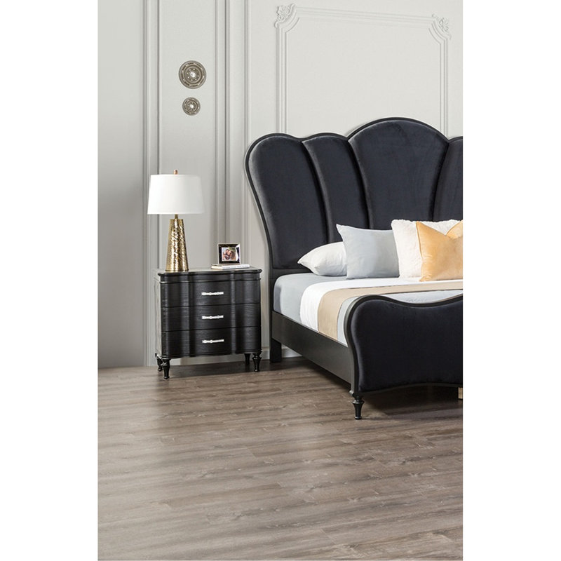 Table de chevet pour chambre à coucher, Noir