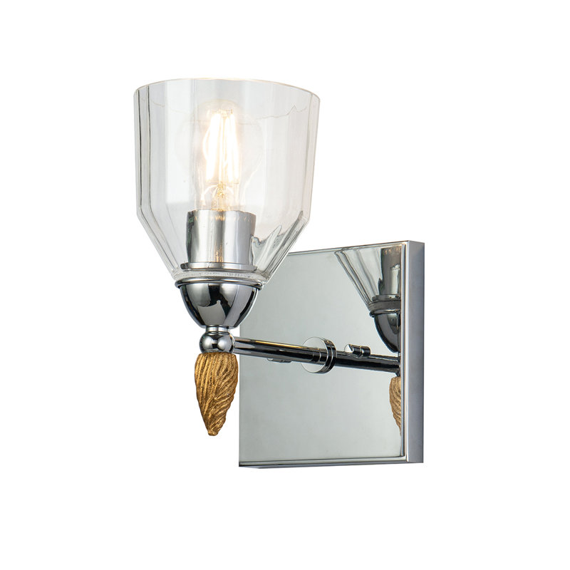 Meuble-lavabo 1 lumière Stiefel, Chrome / or