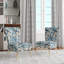 Chaise d'appoint rembourrée blanche et bleue à motif floral I