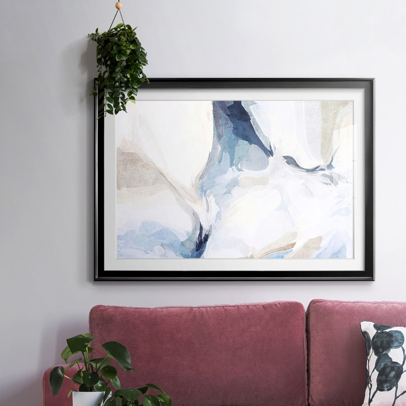 Fresh Air IV - Cadre encadré avec cadre biseauté et verre, Noir, H 27 po x l 39 po x P 1,5 po