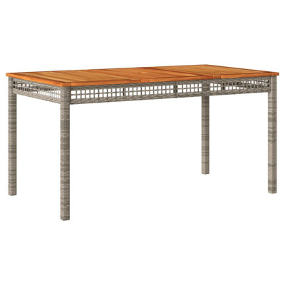 Bay Isle Home? Patio Table Poly Rattan Acacia Wood
