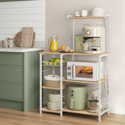 Kitchen Storage Rack With Wire Basket