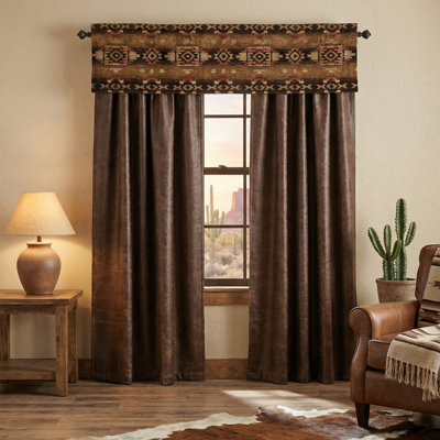 Wooded River Hitchin' Post Desert - Drape Set - (2 panels/2 tiebacks)