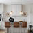 Glass Shell Height-Adjustable Pendant Light (E26 3-Color Bulb Included)