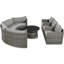 9 demi-lune d'extérieur, cadre gris, assise spacieuse, choix de configuration flexibles pour patio - 9 pièces, grande capacité, plusieurs cas de figure et coussins confortables