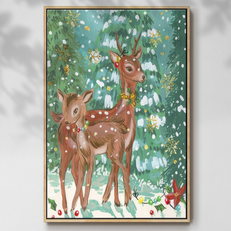 Biche et fauve II, H 37 po x l 25 po x P 1,5 po, Naturel