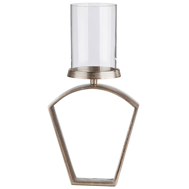 Nostro Aluminum Tabletop Hurricane, 27cm H x 20cm W x 5cm D