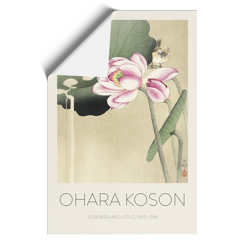 Songbird And Lotus by Ohara Koson - No Frame Print, 30cm H x 21cm W x 0.1cm D